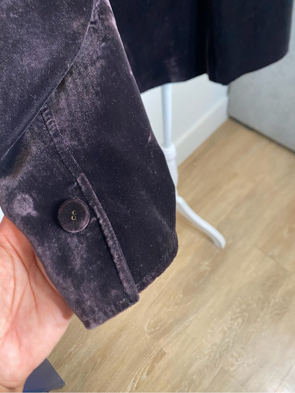 Jones New York Velvet Single-Button Blazer - Dark Plum CB279 - Picture 5 of 6